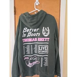 Thomas Rhett OFFICIAL 2025 Better In Boots Tour Hoody Green/Pink/White Large